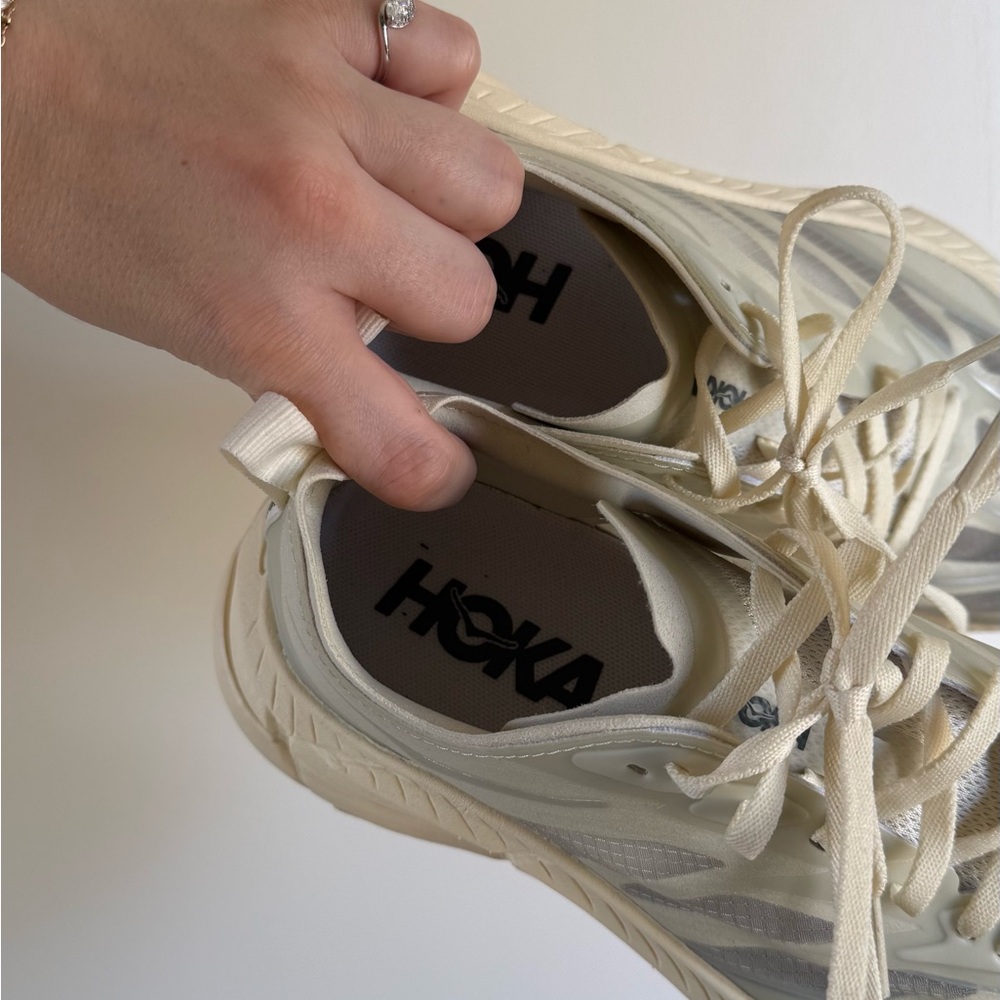 Hoka Women's Cream/White Lightweight Sneakers - Picture 6 of 6